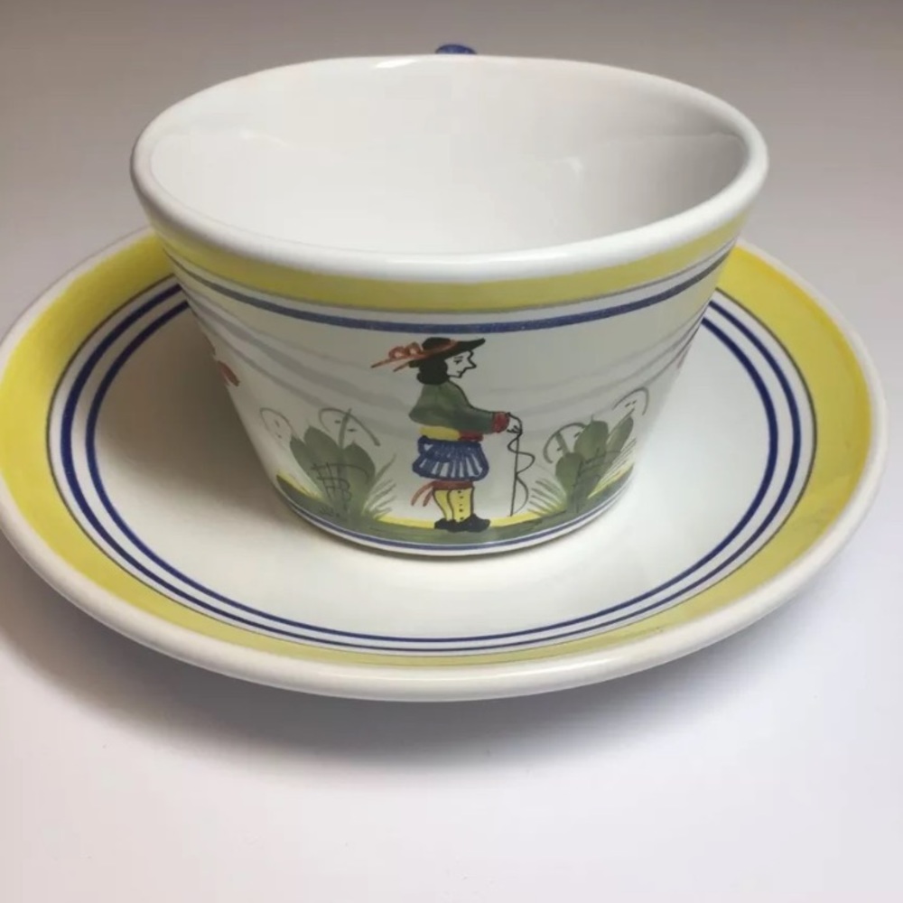 HenRiot Quimper Cup & Saucer Mint CL2-826